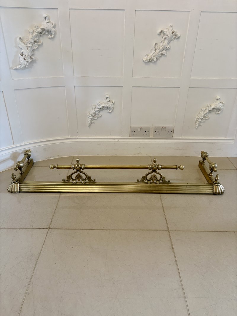 Antique Victorian Brass Fender - Image 9